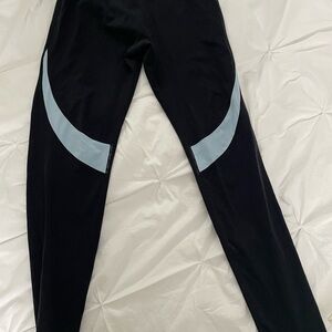 BuffBunny Black Leggings with blue Accents